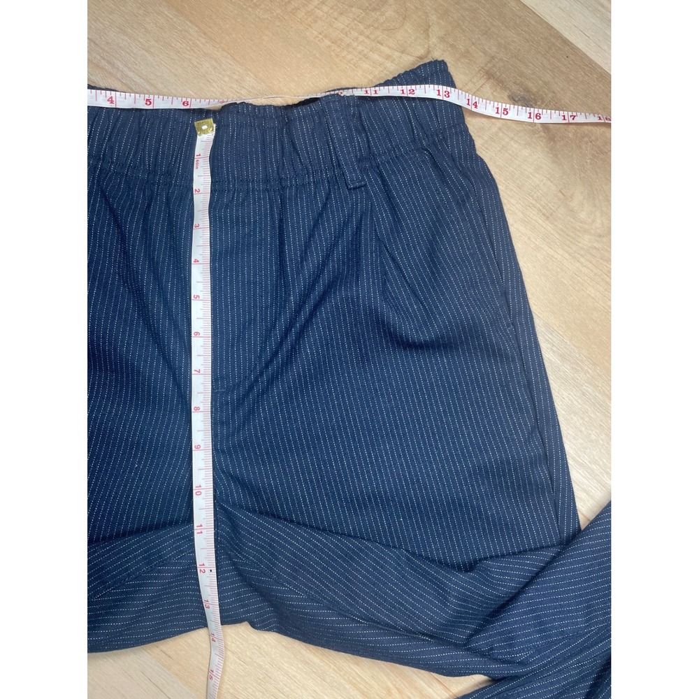 Gap Womens Navy Blue Pinstripe Elastic Waist Tapered Trousers Size 4 Pants - Picture 5 of 8